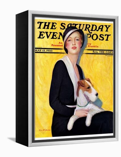 "Woman and Airedale," Saturday Evening Post Cover, May 13, 1933-Charles W. Dennis-Framed Premier Image Canvas