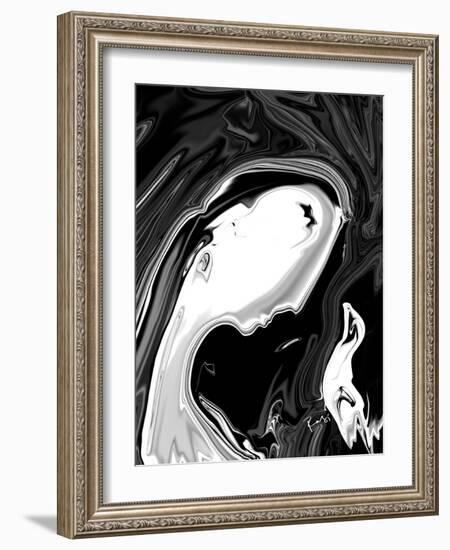 Woman and Bird-Rabi Khan-Framed Art Print