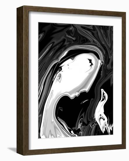 Woman and Bird-Rabi Khan-Framed Art Print