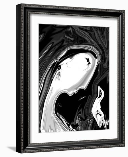 Woman and Bird-Rabi Khan-Framed Art Print