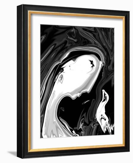 Woman and Bird-Rabi Khan-Framed Art Print