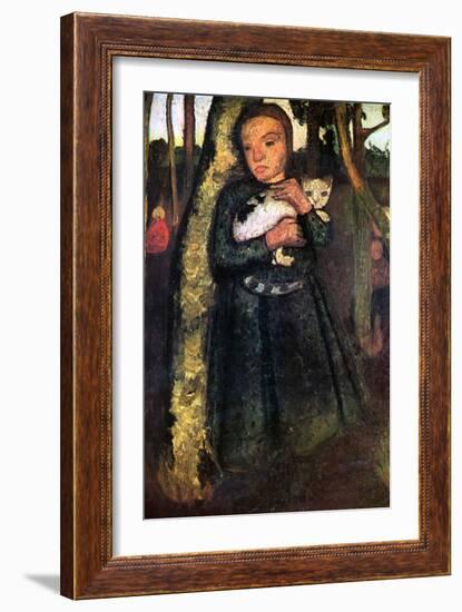 Woman and Cat-Paula Modersohn-Becker-Framed Art Print