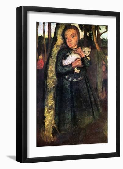 Woman and Cat-Paula Modersohn-Becker-Framed Art Print