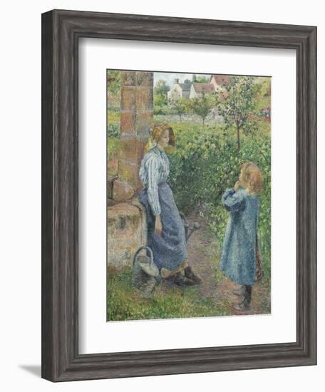 Woman and Child at the Well, 1882-Camille Pissarro-Framed Giclee Print
