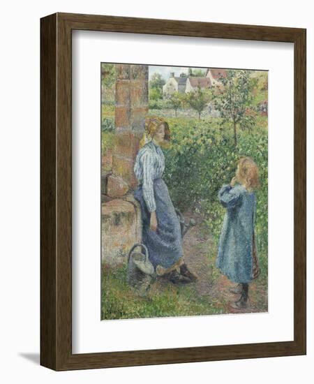 Woman and Child at the Well, 1882-Camille Pissarro-Framed Giclee Print