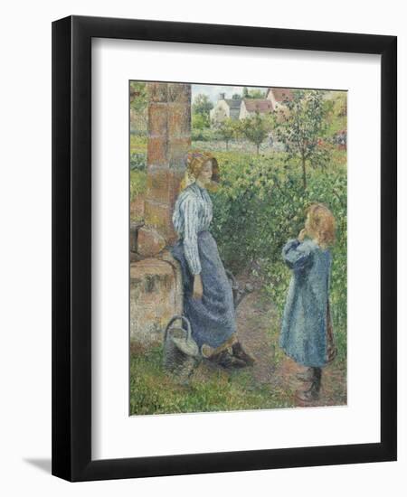 Woman and Child at the Well, 1882-Camille Pissarro-Framed Giclee Print