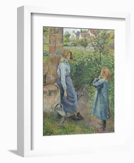 Woman and Child at the Well, 1882-Camille Pissarro-Framed Giclee Print