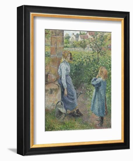 Woman and Child at the Well, 1882-Camille Pissarro-Framed Giclee Print