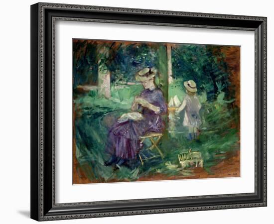 Woman and Child in a Garden, C.1883-84-Berthe Morisot-Framed Giclee Print