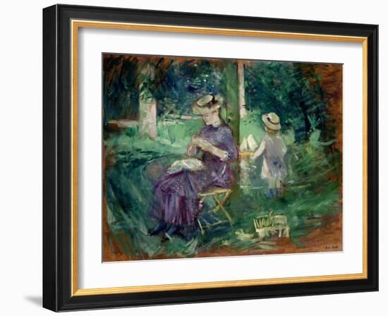 Woman and Child in a Garden, C.1883-84-Berthe Morisot-Framed Giclee Print