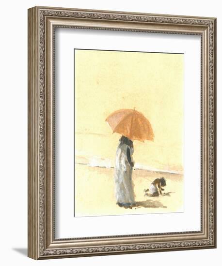 Woman and Child on Beach, 2015-Lincoln Seligman-Framed Giclee Print