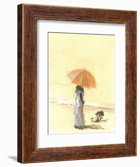 Woman and Child on Beach, 2015-Lincoln Seligman-Framed Giclee Print