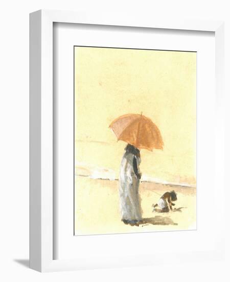 Woman and Child on Beach, 2015-Lincoln Seligman-Framed Giclee Print