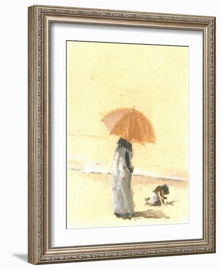 Woman and Child on Beach, 2015-Lincoln Seligman-Framed Giclee Print