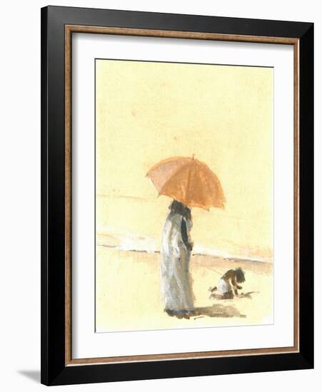 Woman and Child on Beach, 2015-Lincoln Seligman-Framed Giclee Print