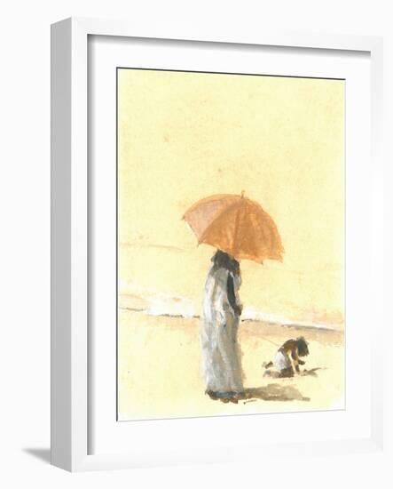 Woman and Child on Beach, 2015-Lincoln Seligman-Framed Giclee Print