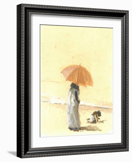 Woman and Child on Beach, 2015-Lincoln Seligman-Framed Giclee Print