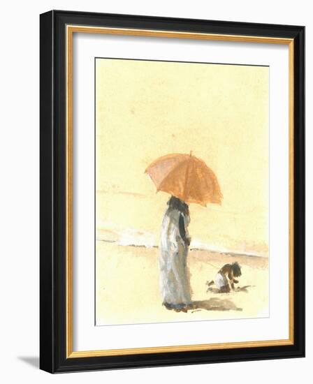 Woman and Child on Beach, 2015-Lincoln Seligman-Framed Giclee Print