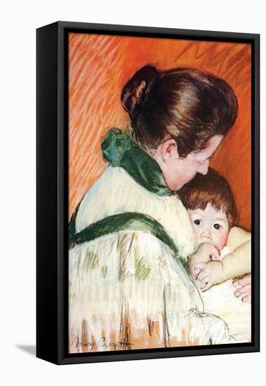 Woman and Child-Mary Cassatt-Framed Stretched Canvas