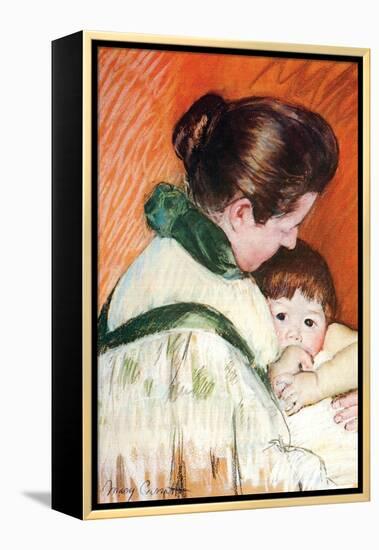 Woman and Child-Mary Cassatt-Framed Stretched Canvas