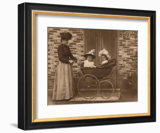 'Woman and children in a pushchair', 1937-Unknown-Framed Photographic Print