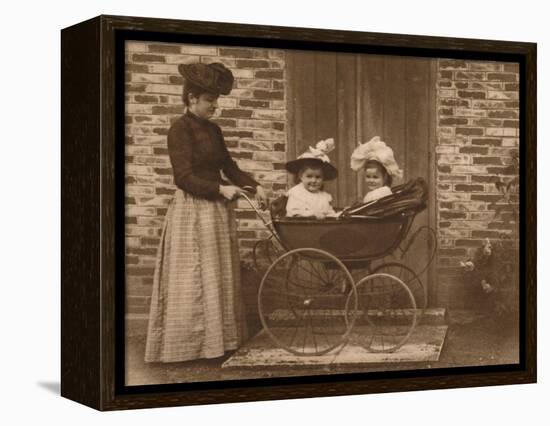 'Woman and children in a pushchair', 1937-Unknown-Framed Premier Image Canvas
