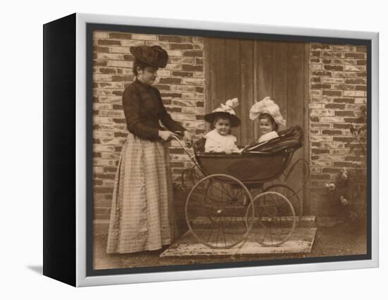 'Woman and children in a pushchair', 1937-Unknown-Framed Premier Image Canvas