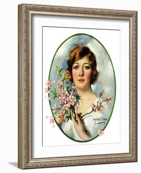 "Woman and Dogwood,"May 1, 1926-William Haskell Coffin-Framed Giclee Print