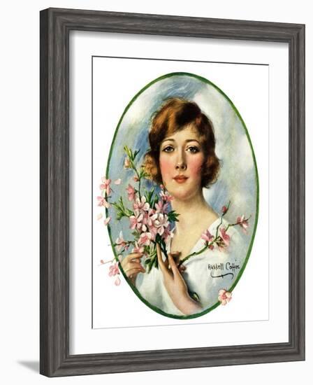 "Woman and Dogwood,"May 1, 1926-William Haskell Coffin-Framed Giclee Print