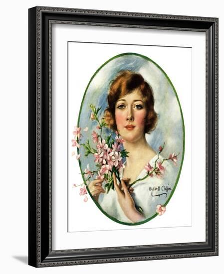 "Woman and Dogwood,"May 1, 1926-William Haskell Coffin-Framed Giclee Print