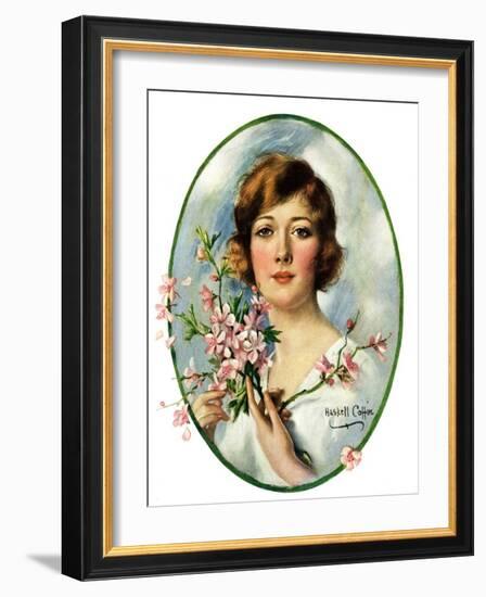 "Woman and Dogwood,"May 1, 1926-William Haskell Coffin-Framed Giclee Print