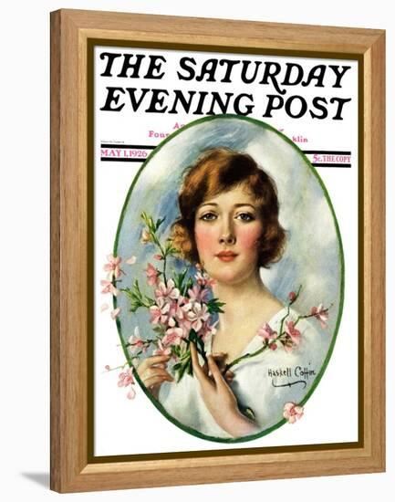 "Woman and Dogwood," Saturday Evening Post Cover, May 1, 1926-William Haskell Coffin-Framed Premier Image Canvas