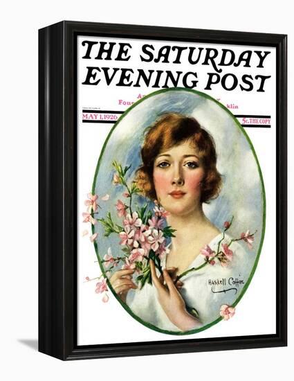 "Woman and Dogwood," Saturday Evening Post Cover, May 1, 1926-William Haskell Coffin-Framed Premier Image Canvas