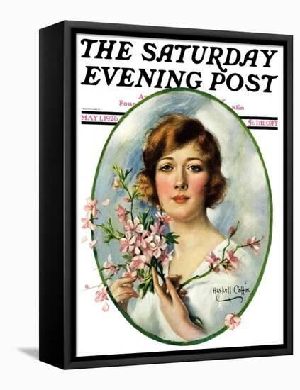 "Woman and Dogwood," Saturday Evening Post Cover, May 1, 1926-William Haskell Coffin-Framed Premier Image Canvas