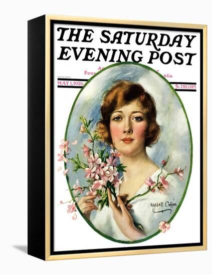 "Woman and Dogwood," Saturday Evening Post Cover, May 1, 1926-William Haskell Coffin-Framed Premier Image Canvas