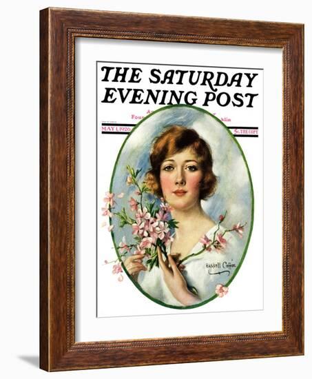 "Woman and Dogwood," Saturday Evening Post Cover, May 1, 1926-William Haskell Coffin-Framed Giclee Print