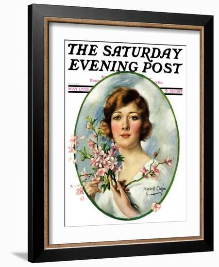 "Woman and Dogwood," Saturday Evening Post Cover, May 1, 1926-William Haskell Coffin-Framed Giclee Print