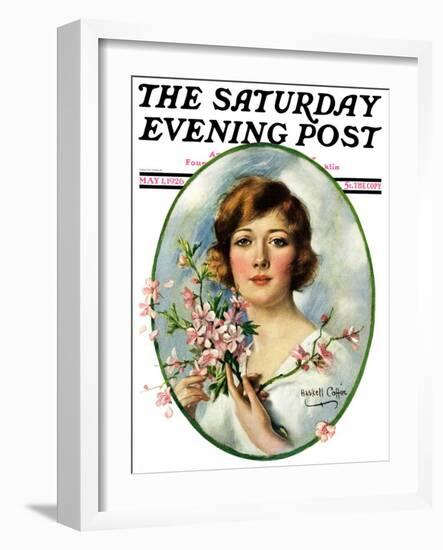"Woman and Dogwood," Saturday Evening Post Cover, May 1, 1926-William Haskell Coffin-Framed Giclee Print