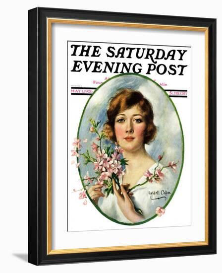 "Woman and Dogwood," Saturday Evening Post Cover, May 1, 1926-William Haskell Coffin-Framed Giclee Print