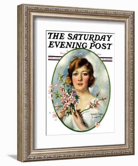 "Woman and Dogwood," Saturday Evening Post Cover, May 1, 1926-William Haskell Coffin-Framed Giclee Print