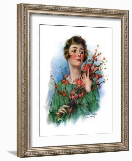 "Woman and Flowering Twigs,"May 21, 1927-William Haskell Coffin-Framed Giclee Print