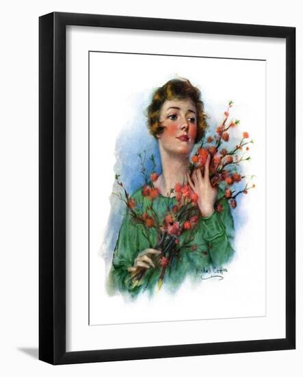 "Woman and Flowering Twigs,"May 21, 1927-William Haskell Coffin-Framed Giclee Print