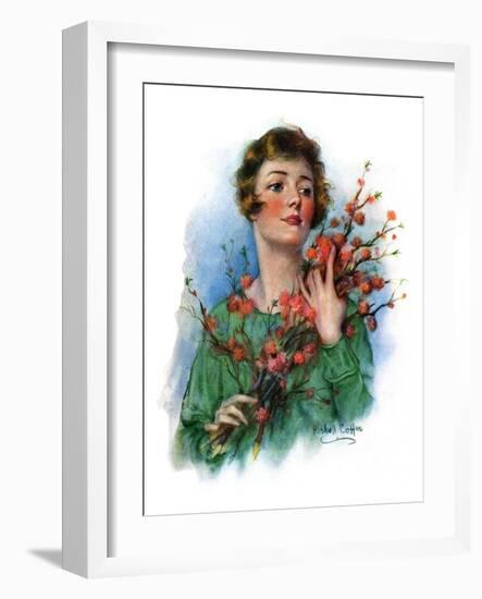 "Woman and Flowering Twigs,"May 21, 1927-William Haskell Coffin-Framed Giclee Print