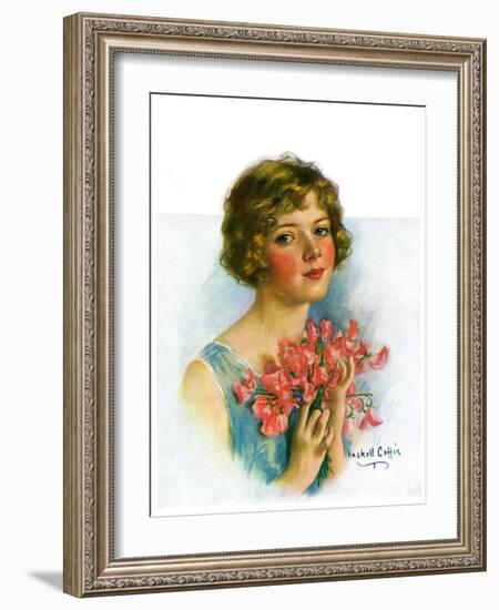 "Woman and Flowers,"June 12, 1926-William Haskell Coffin-Framed Giclee Print