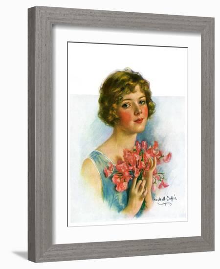 "Woman and Flowers,"June 12, 1926-William Haskell Coffin-Framed Giclee Print