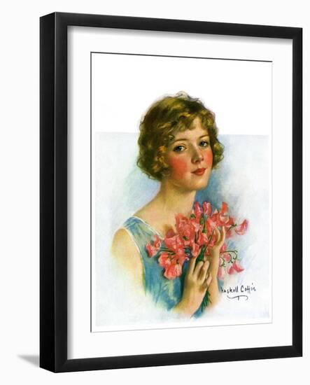 "Woman and Flowers,"June 12, 1926-William Haskell Coffin-Framed Giclee Print