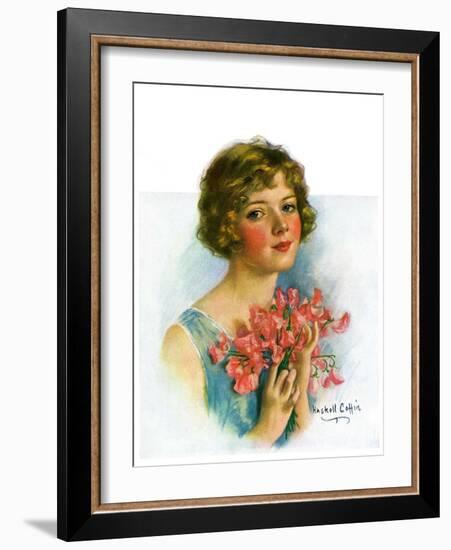 "Woman and Flowers,"June 12, 1926-William Haskell Coffin-Framed Giclee Print