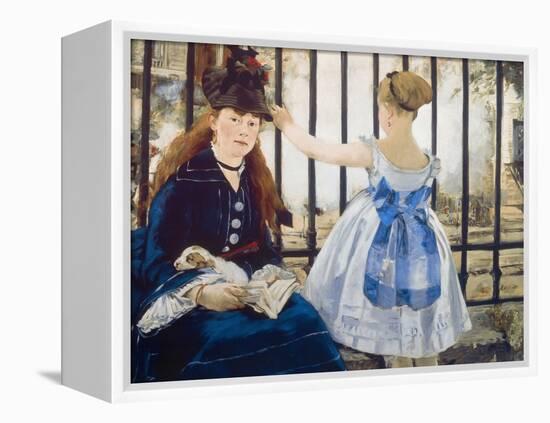 Woman and Girl at St. Lazare Train Station, 1873-Edouard Manet-Framed Premier Image Canvas