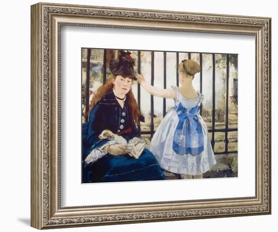 Woman and Girl at St. Lazare Train Station, 1873-Edouard Manet-Framed Giclee Print