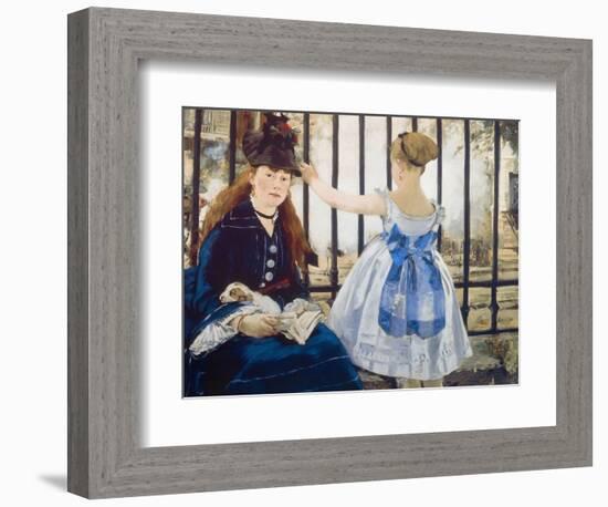 Woman and Girl at St. Lazare Train Station, 1873-Edouard Manet-Framed Giclee Print